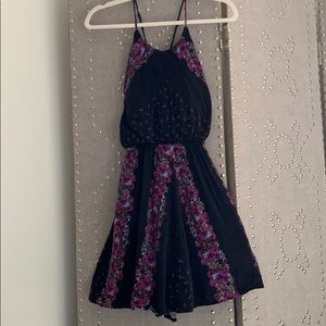 Free people black mini dress w/ pockets size small